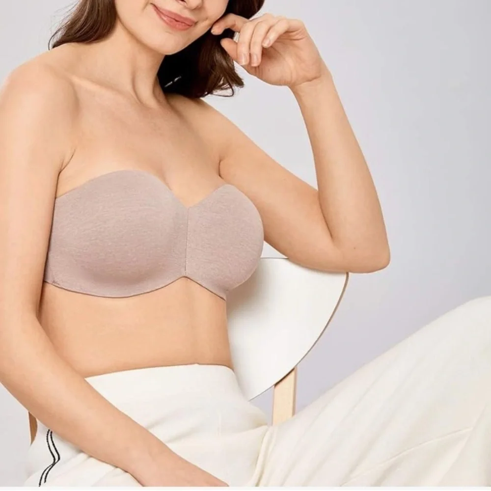 NWT DELIMIRA Women's Strapless Bra Unlined Underwire Minimizer Plus Size Support